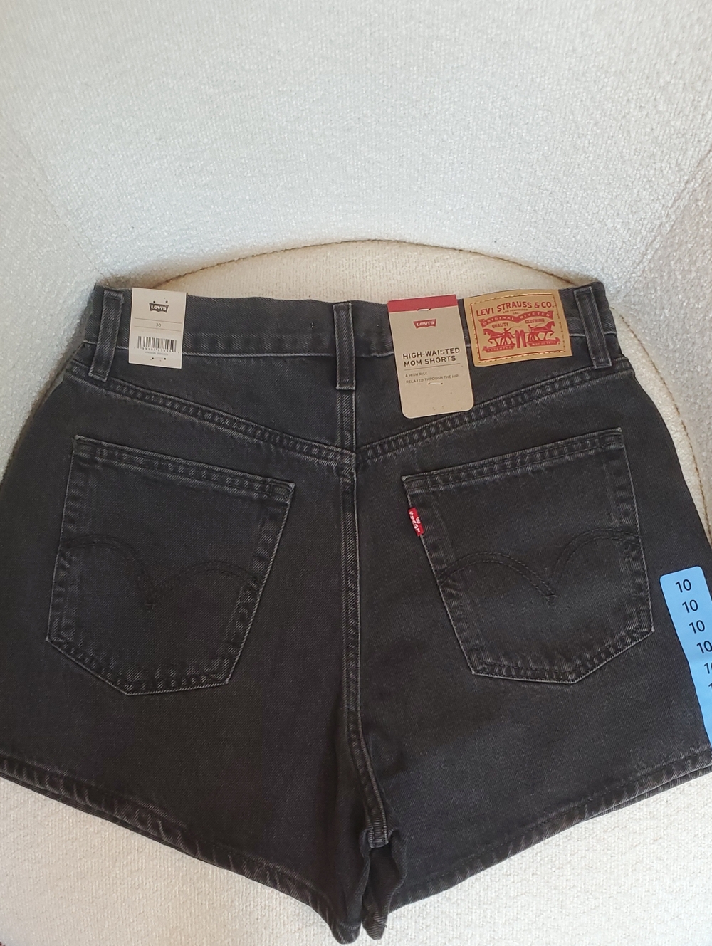 Levi's Black High-Waisted Mom Jean Shorts